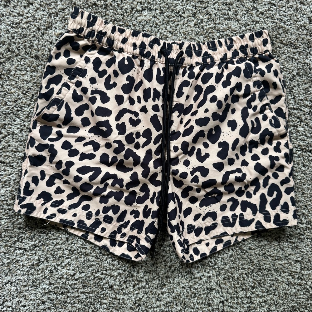 PacSun Leopard Print Swim Trunks